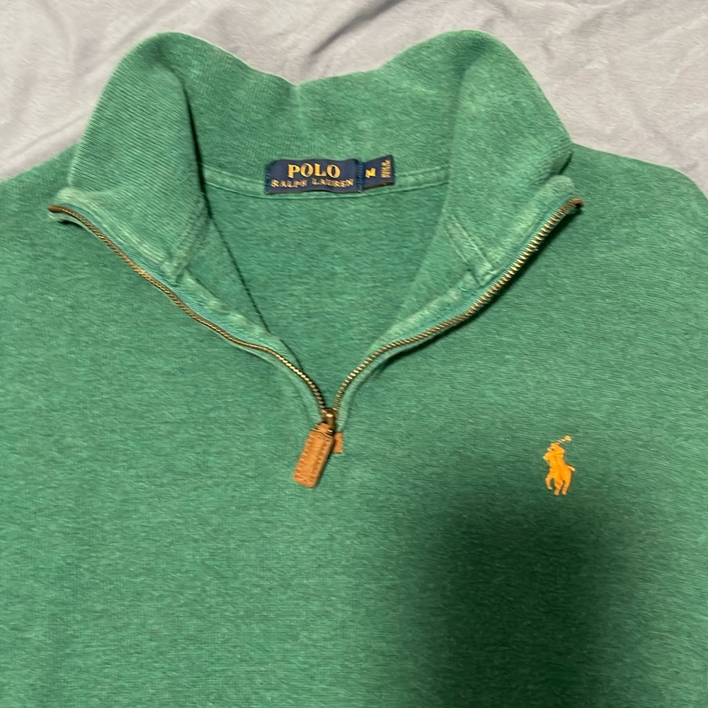 Polo Ralph Lauren Green Half Zip Pullover Sweater Men’s Size M Medium